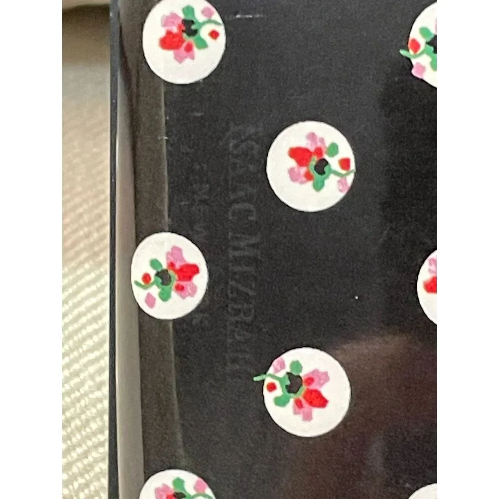 Isaac Mizrahi New York RFID Card Holder Used Black Floral - Picture 4 of 14